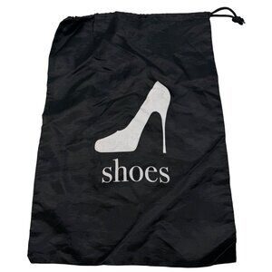 Black Nylon Drawstring white Shoe Bag sheer 17x12" READ